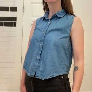 American Apparel sleeveless chambray shirt